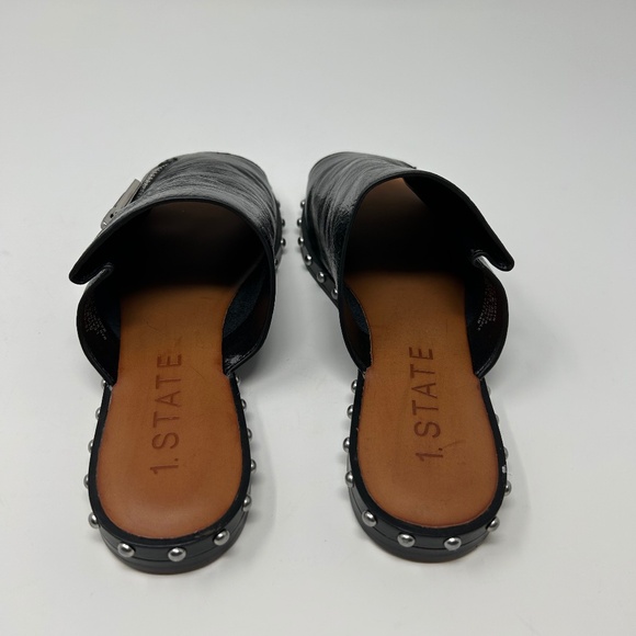 1. State Black Leather Studded Zipper Slides Size 5.5 M EUC ~ Fall! - Picture 5 of 6